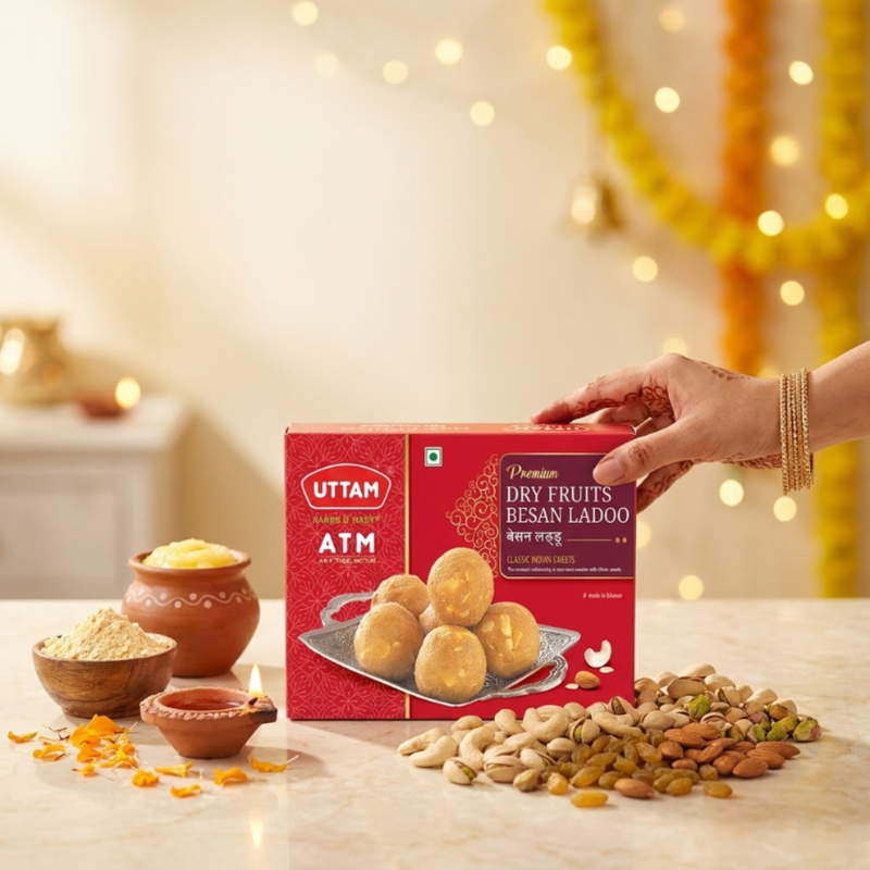 Premium Dry Fruit Besan Ladoo (Desi Ghee)